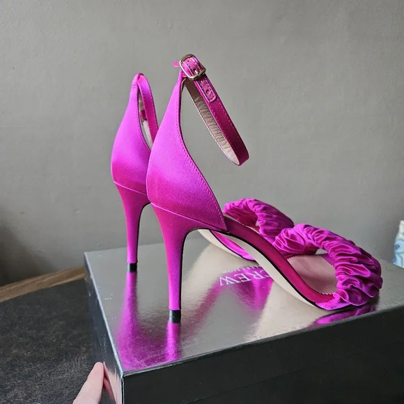 NWT J. Crew Collection Rylie ruched-strap heels in pink satin - Picture 13 of 17